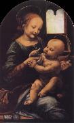 Leonardo  Da Vinci Madonna with a Flower Spain oil painting artist